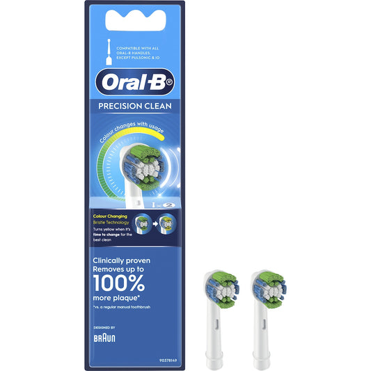 Oral-b Precision Clean White Electric Toothbrush Refills 2 Pack