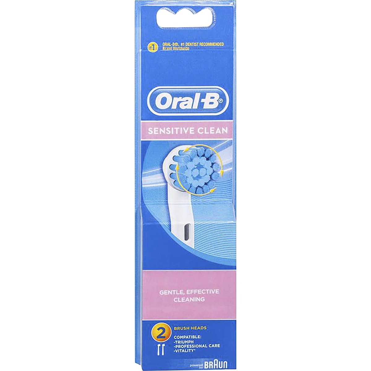 Oral-b Sensitive Clean Electric Toothbrush Replacement Heads 2 Pack
