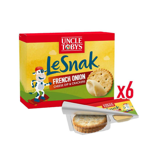 Une Tobys Le Snak Cheese Dip And Crackers French Onion Kids Lunchbox - 132g