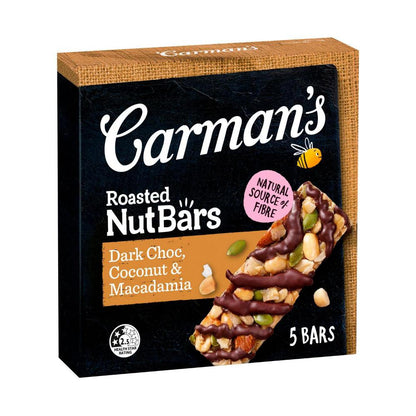 Carman's Dark Choc Macadamia & Coconut Nut Bar - 160g
