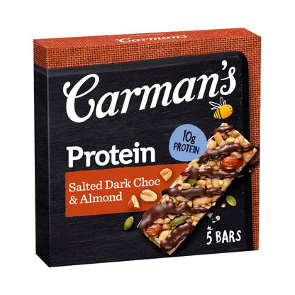 Carman's Salted Dark Choc & Almond Protein Bars 5 Pack - 200g