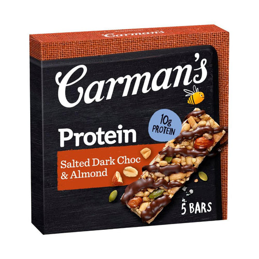 Carman's Salted Dark Choc & Almond Protein Bars 5 Pack - 200g