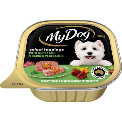 My Dog Adult Select Toppings Lamb & Vegetable Wet Food Tray 100g