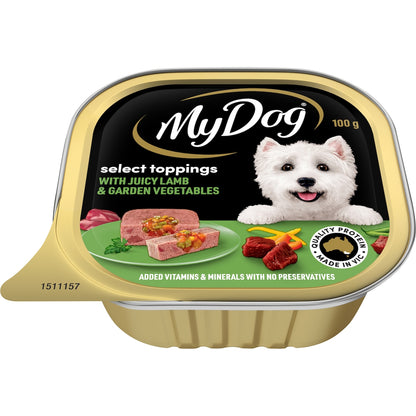 My Dog Adult Select Toppings Lamb & Vegetable Wet Food Tray 100g