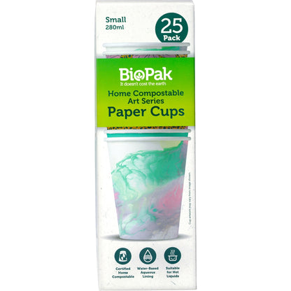 Biopak Art Series Paper Cups Paper Cups Small 295ml 25 Pack