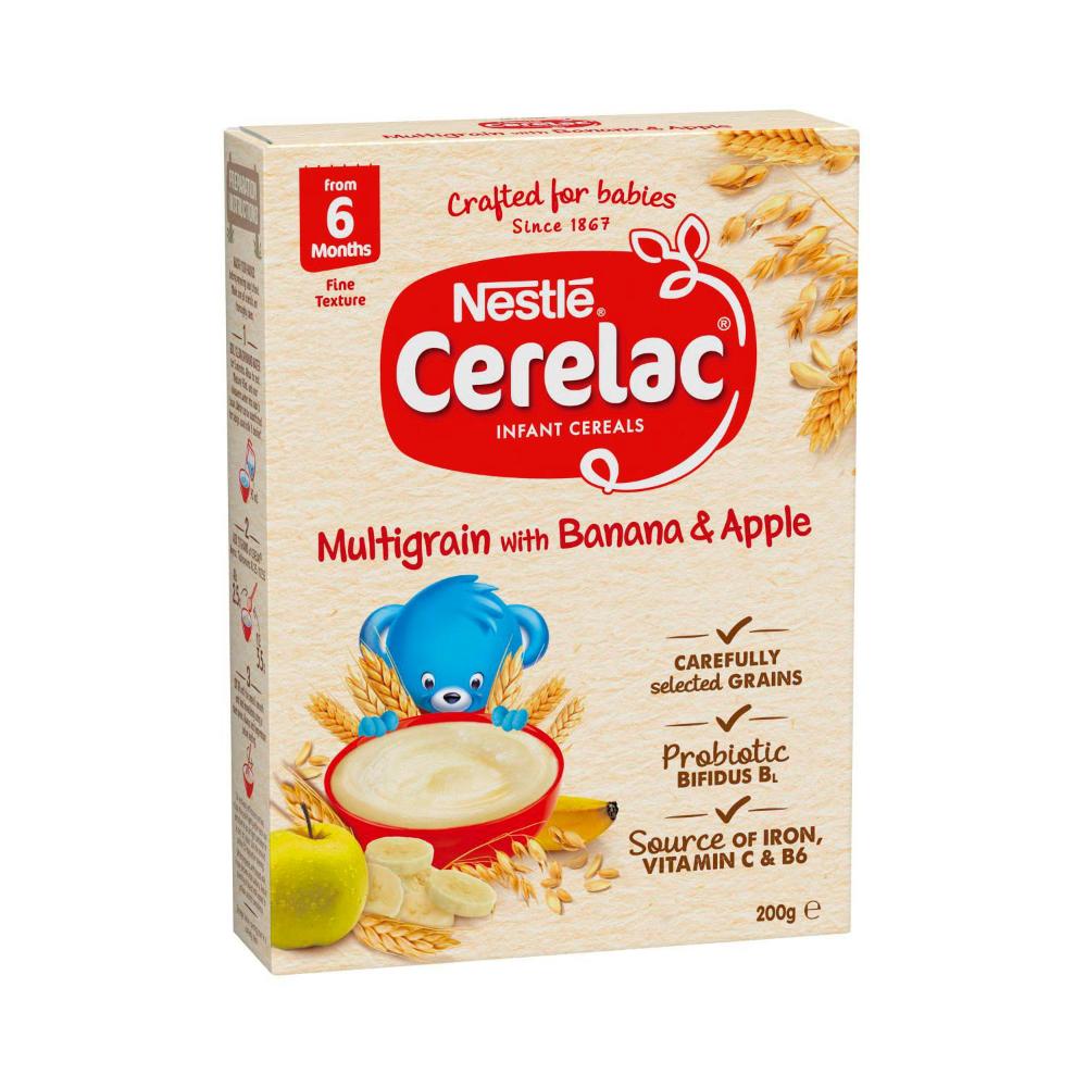 Nestle Cerelac Infant Cereal Multigrain With Banana & Apple Baby Food - 200g