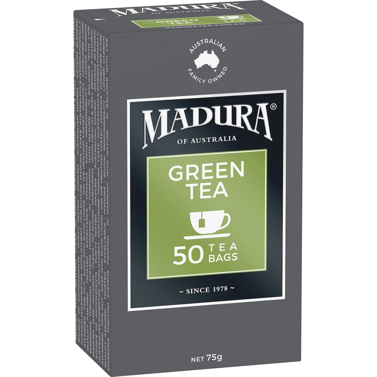 Madura Green Tea Bags 50 Pack 75g
