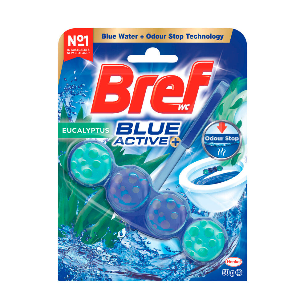 Bref Blue Active Rim Block Eucalyptus Toilet Cleaner - 50g