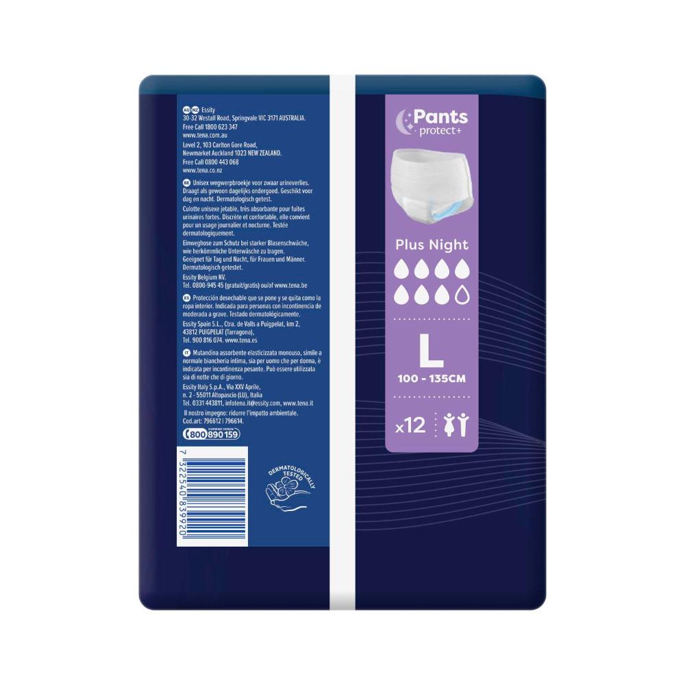 Tena Plus Night Pants Size L - 12 Pack