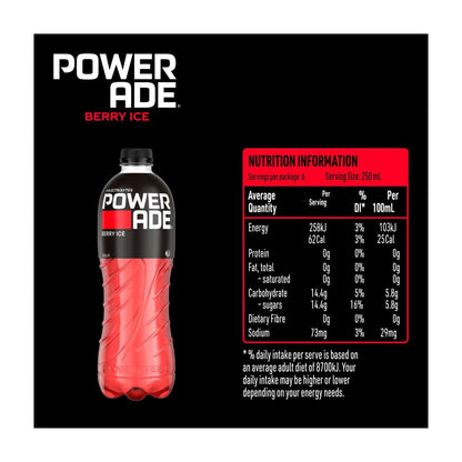 Powerade Isotonic Berry Ice Sports Drink Flat Cap - 1.5L