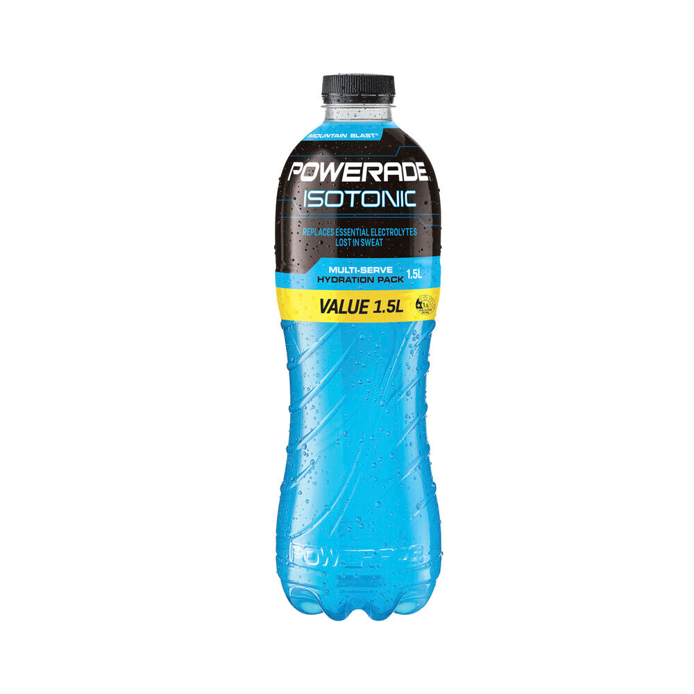 Powerade Isotonic Mountain Blast Sports Drink Flat Cap - 1.5L