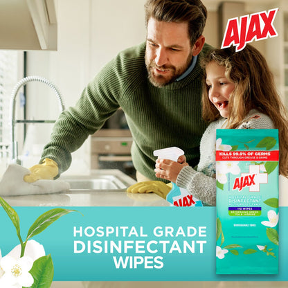 Ajax Disinfectant Cleaning Wipes Green Tea & Jasmine 110 Pack