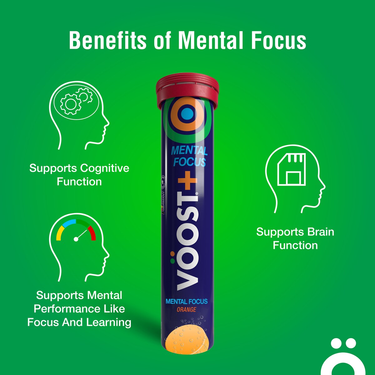 Voost Plus Mental Focus Orange Effervescent Tablets 20 Pack
