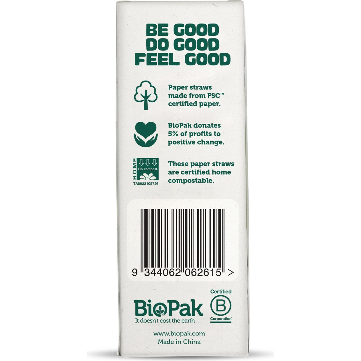Biopak Paper Cocktail Straws Paper Straws 40 Pack