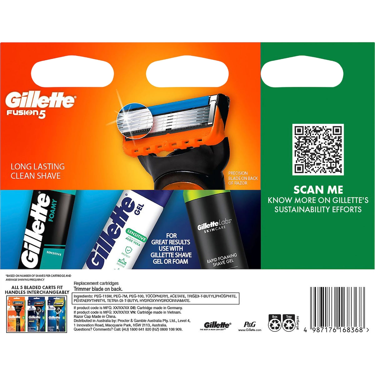Gillette Fusion 5 Razor Blades Replacement Cartridges 12 Pack