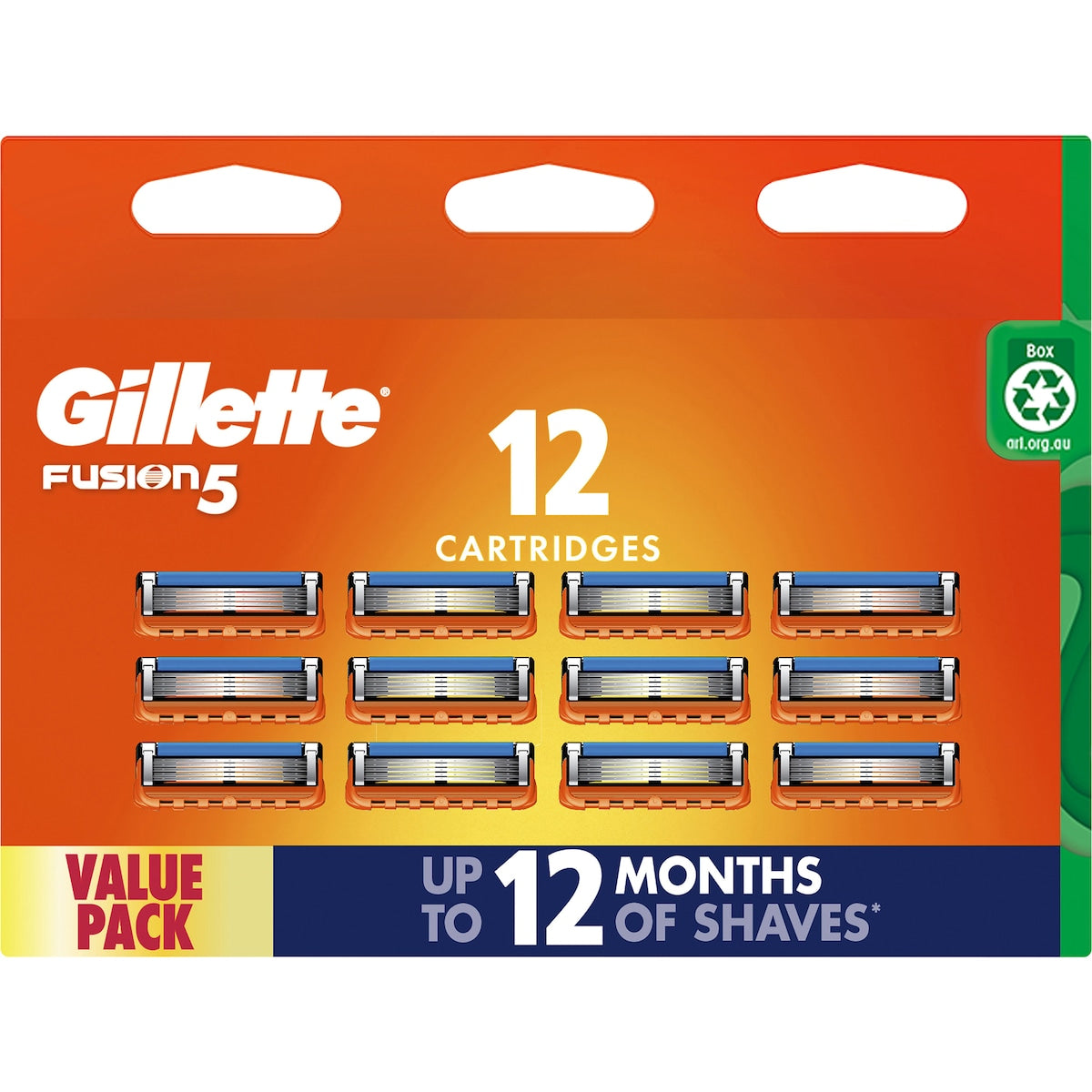 Gillette Fusion 5 Blade Cartridges 12 Pack