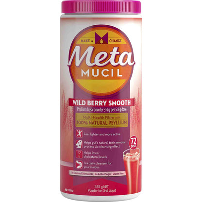 Metamucil Wild Berry Smooth Fibre Powder 72 Doses 425g