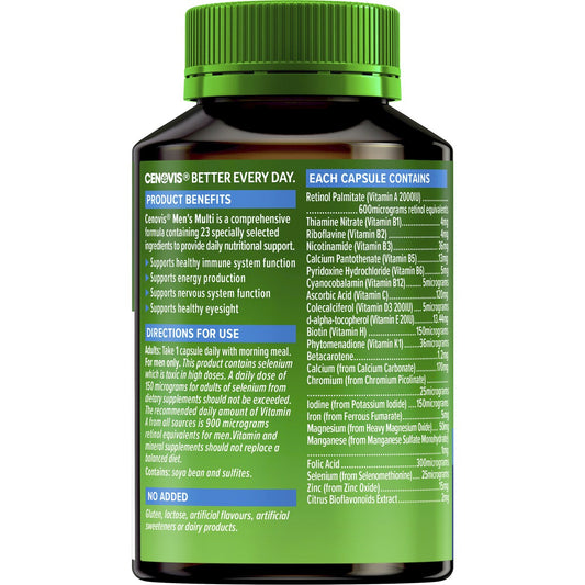 Cenovis Mens Once Daily Multivitamin Capsules 50 Pack