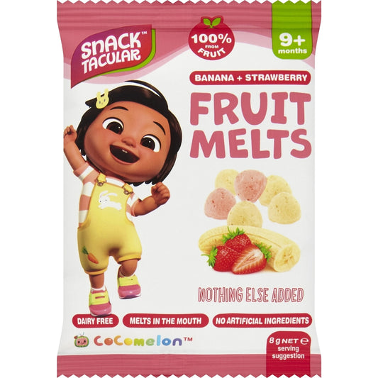 Snacktacular Fruit Melts Banana & Strawberry 8g x 6 Pack