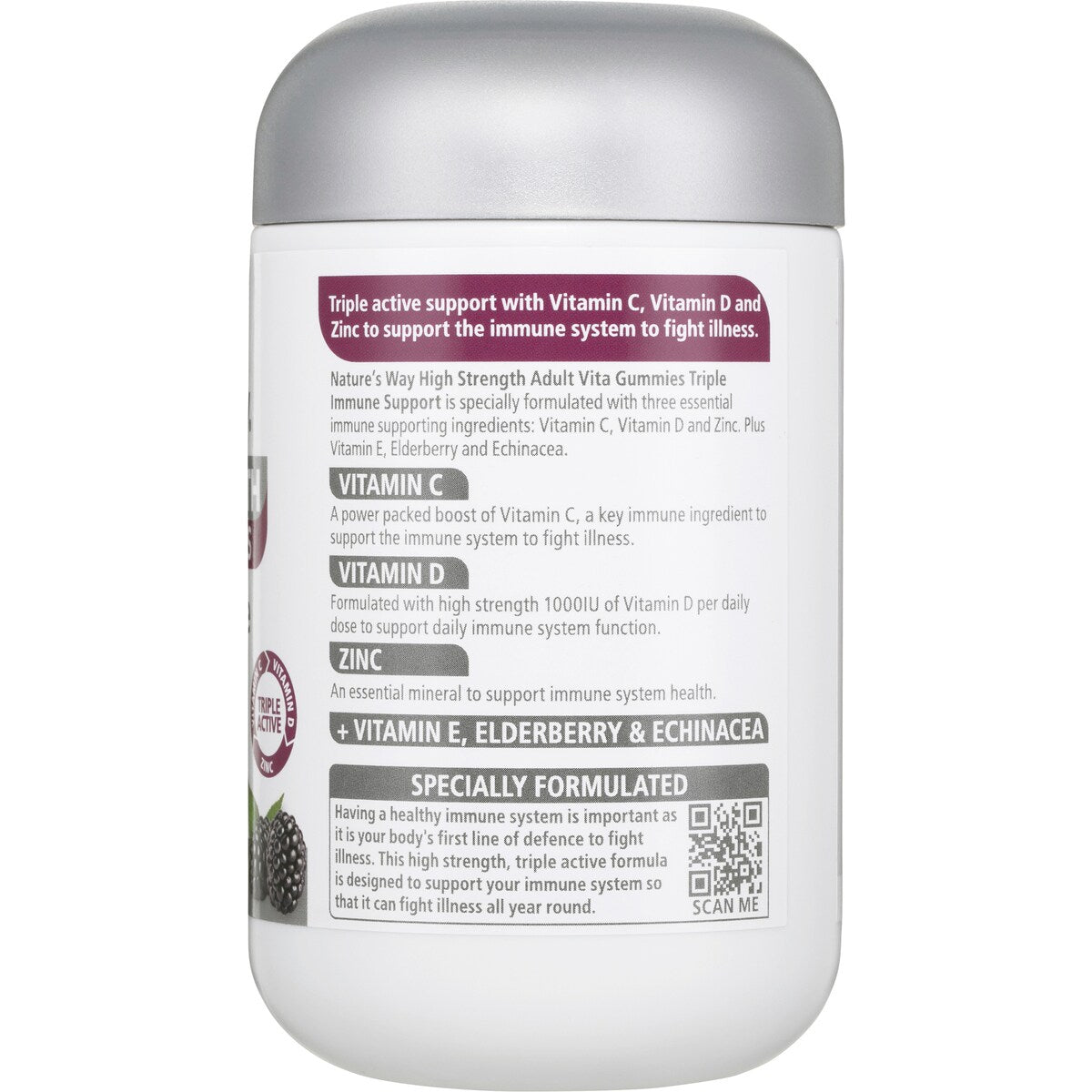 Nature's Way Adult Vita Gummies Triple Immune Support Pastilles 50 pack