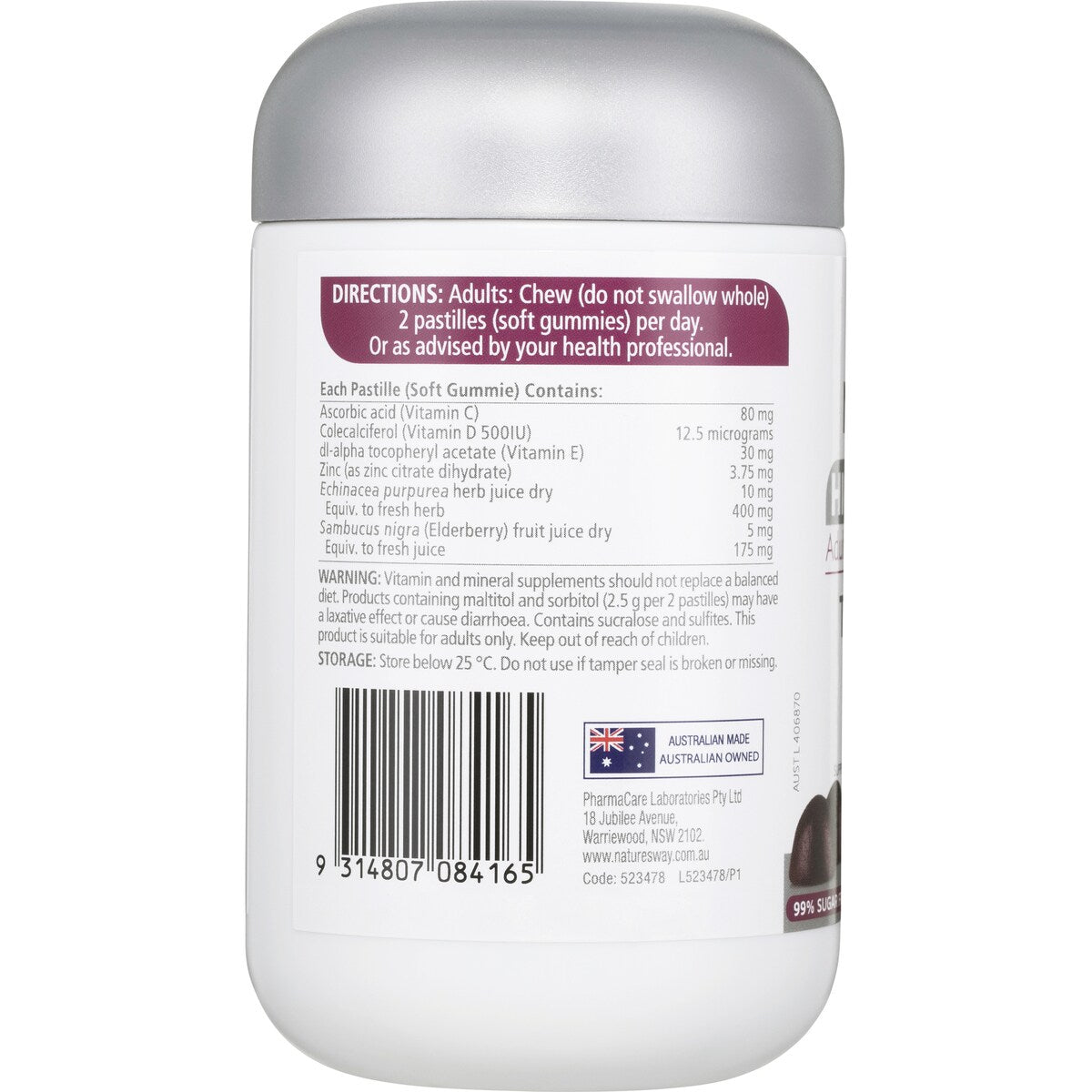 Nature's Way Adult Vita Gummies Triple Immune Support Pastilles 50 pack