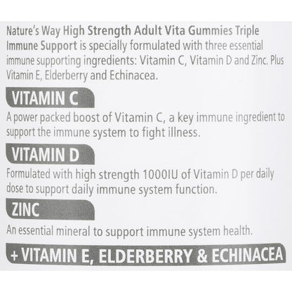 Natures Way Adult Vita Gummies Triple Immune Support Pastilles 50 pack
