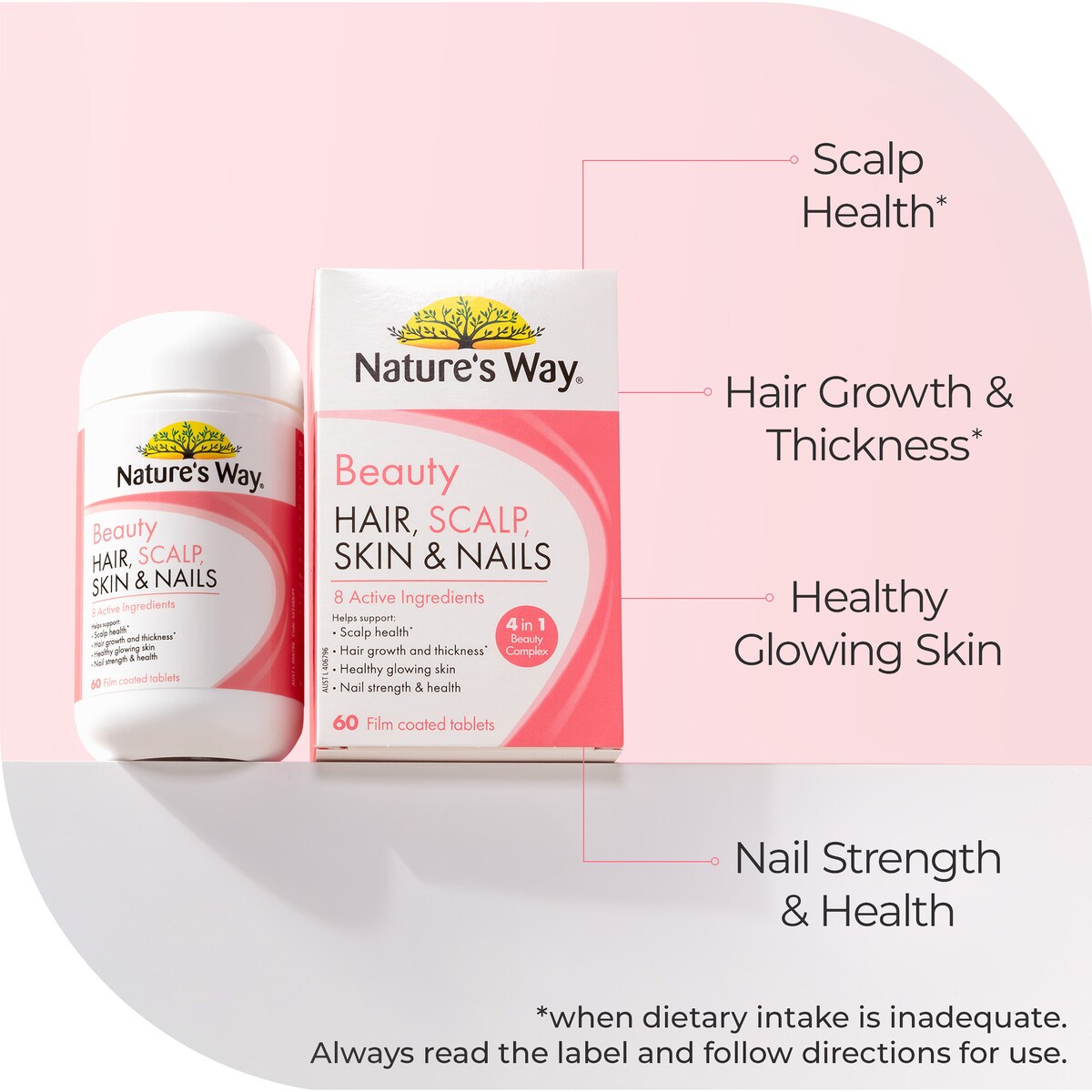 Nature's Way Beauty Hair Scalp Skin & Nails Tablets 60 Pack