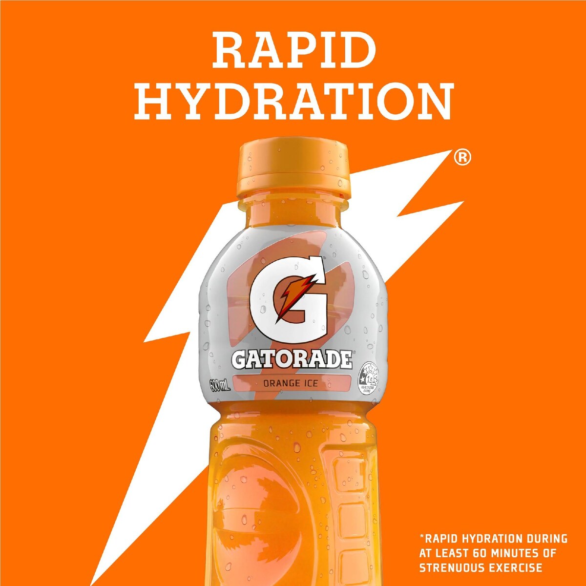 Gatorade Sports Drinks Orange Ice Electrolyte Hydration Bottle 600mL