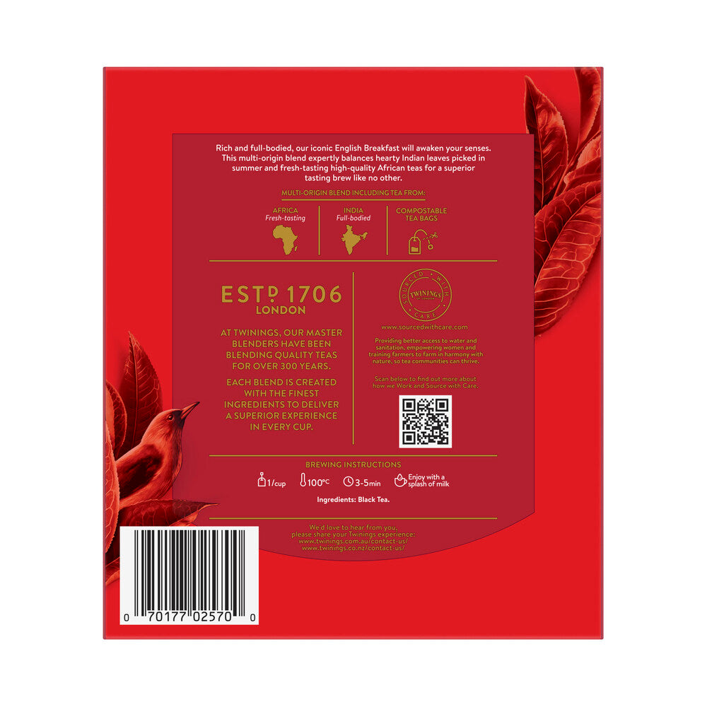Twinings English Breakfast Tea Bags 100 Pack - 200g