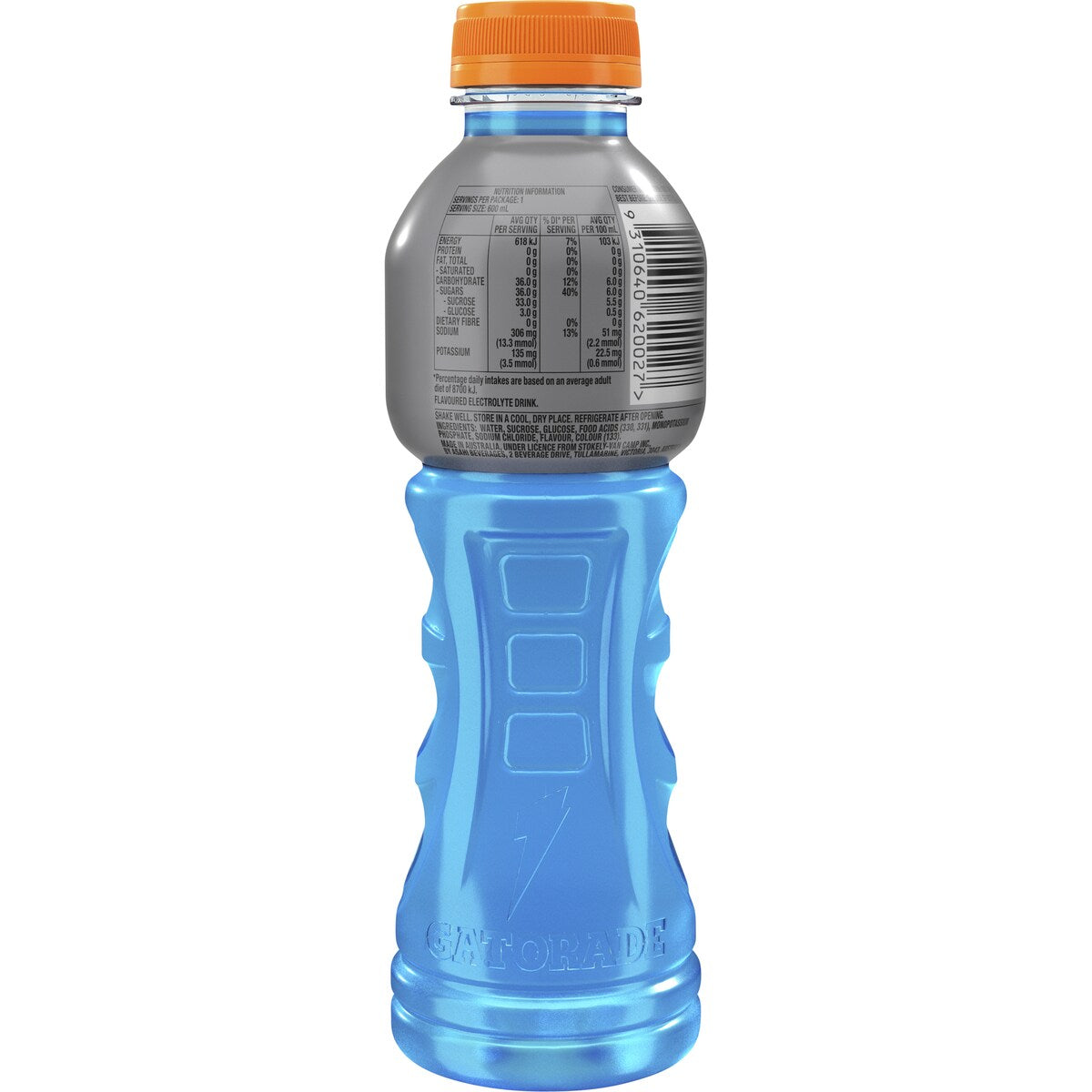 Gatorade Sports Drinks Blue Bolt Electrolyte Hydration Bottle 600mL