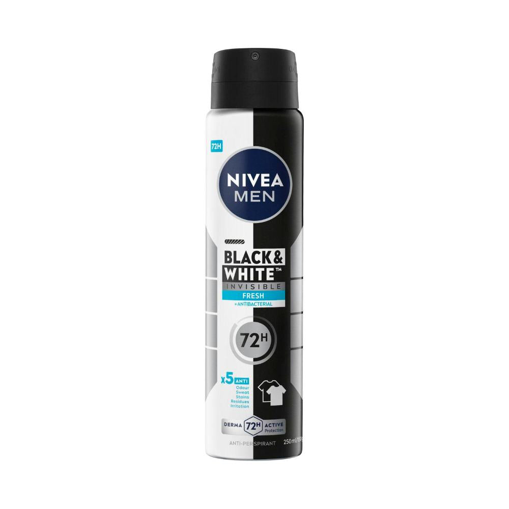 Nivea Deo Aero Men Invisible Black And White Fresh - 250mL