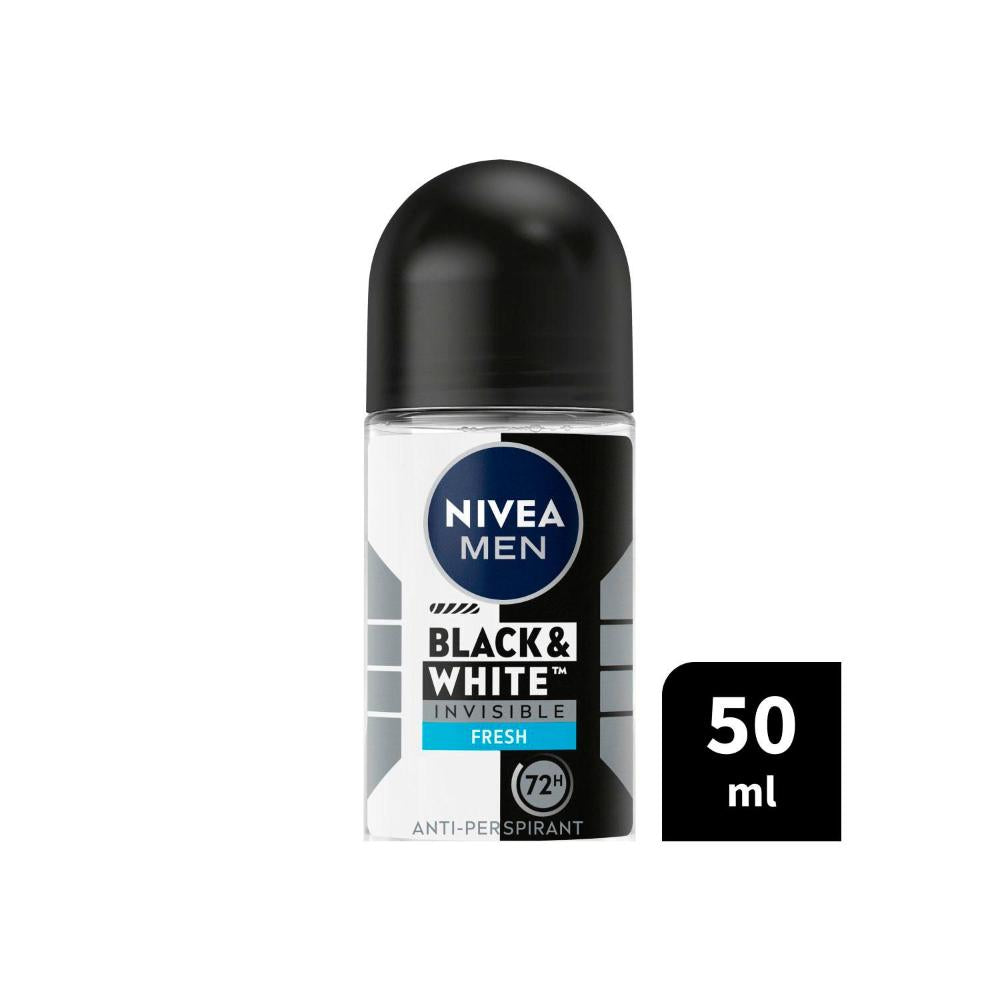 Nivea Deo Roll On Men Invisible Black And White Fresh - 50mL