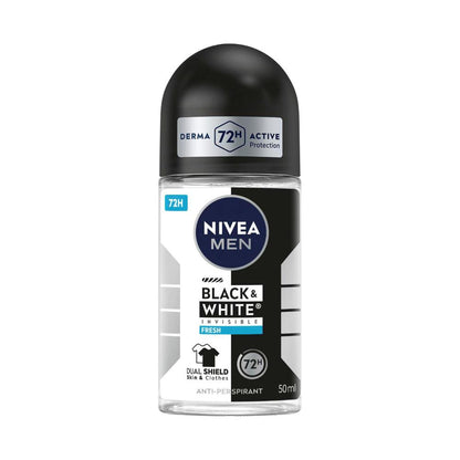 Nivea Deo Roll On Men Invisible Black And White Fresh - 50mL