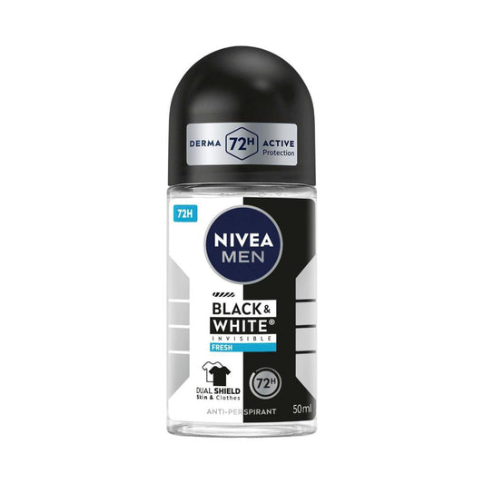 Nivea Deo Roll On Men Invisible Black And White Fresh - 50mL