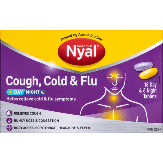 Nyal Cough Cold & Flu Tablets Day & Night 24 Pack