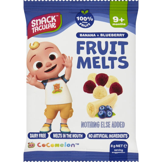 Snacktacular Fruit Melts Banana & Blueberry 8g x 6 Pack