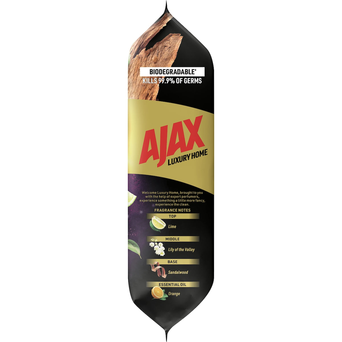 Ajax Multipurpose Cleaning Wipes Luxury Home Lime & Sandalwood 110 Pack