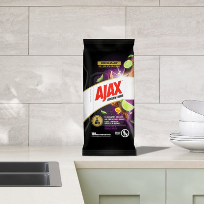 Ajax Multipurpose Cleaning Wipes Luxury Home Lime & Sandalwood 110 Pack