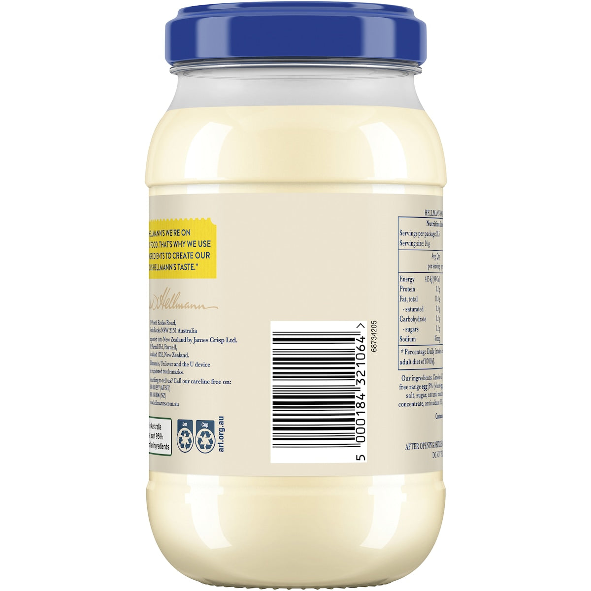 Hellmanns Real Mayonnaise Jar 400g