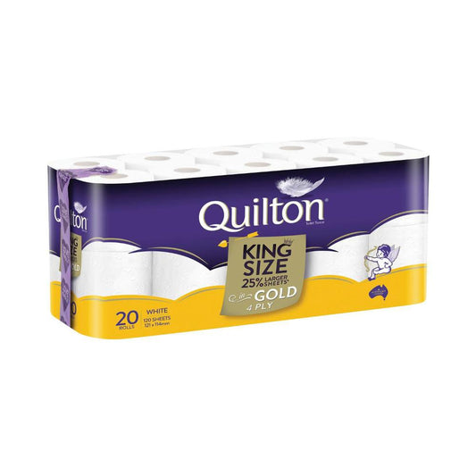 Quilton King Size Gold 4 Ply Toilet Tissue - 20 pack