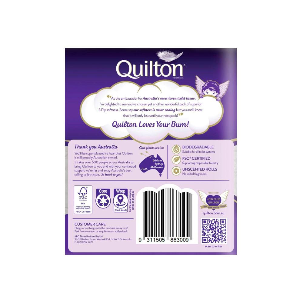 Quilton White Toilet Tissue - 6 pack