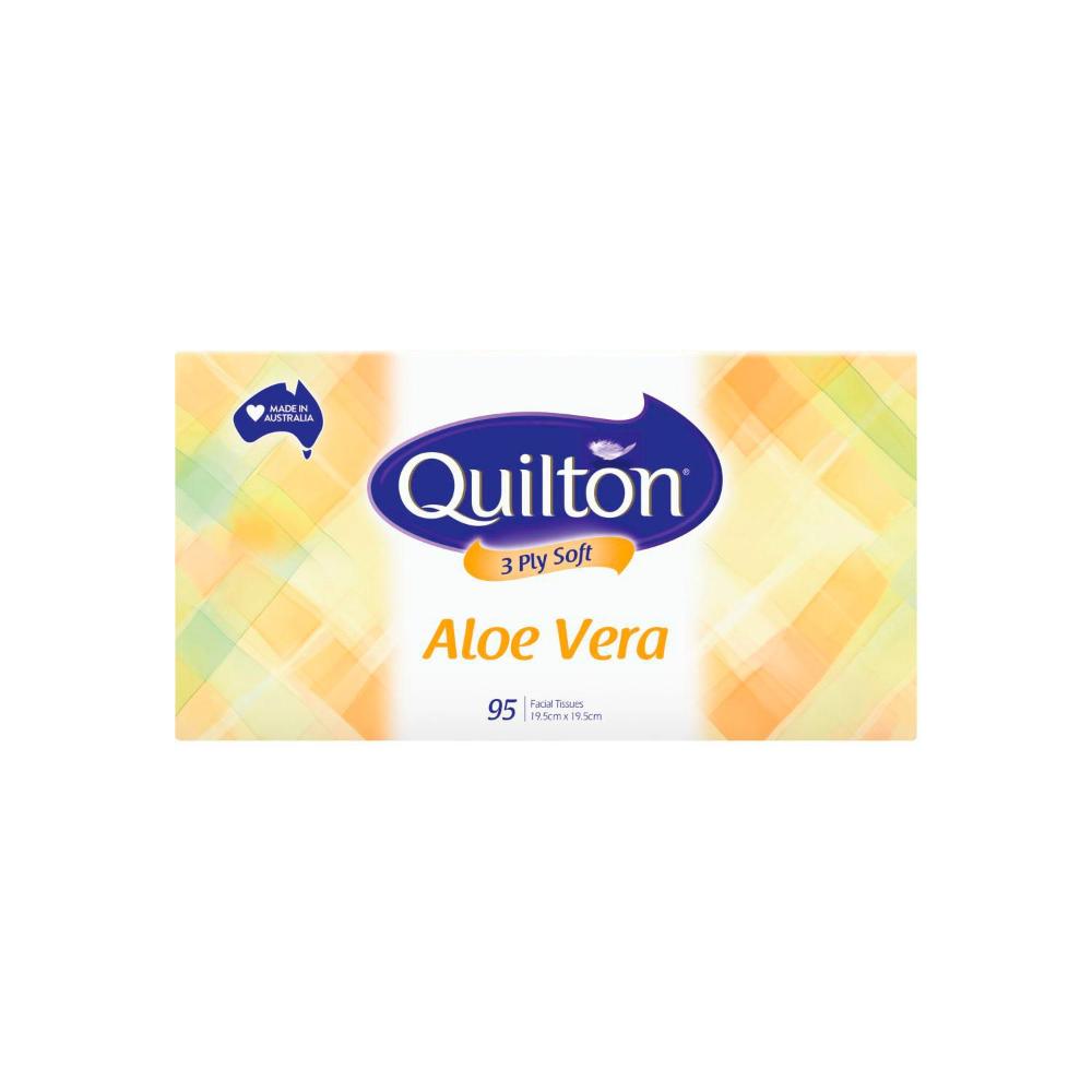 Quilton 3 Ply Aloe Vera Facial Tissues - 95 Pack