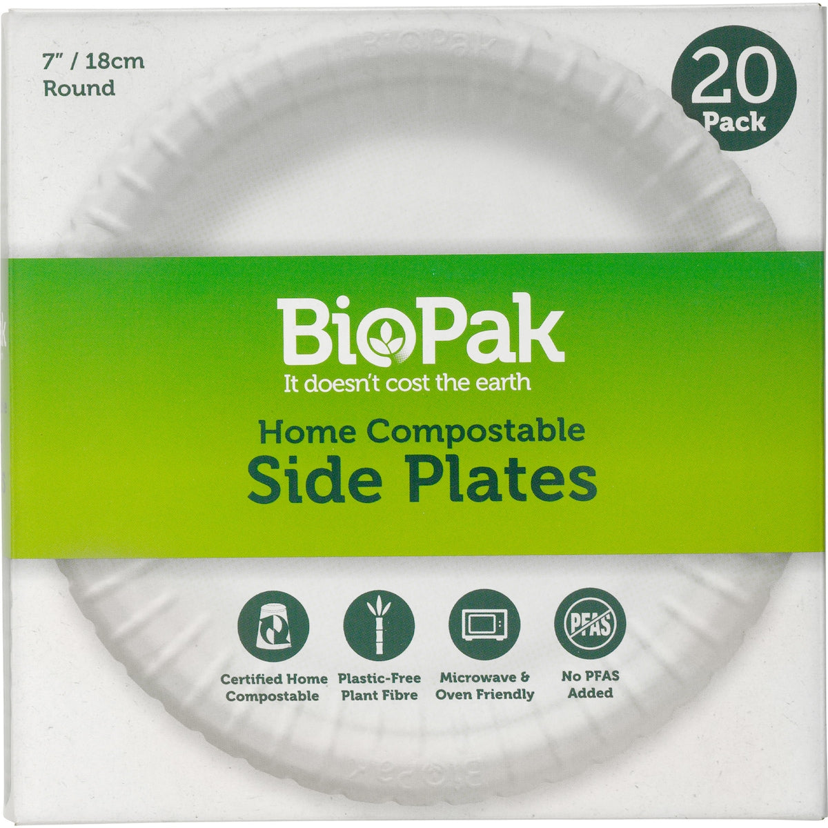 Biopak Side Plates Side Plates 18cm 20 Pack