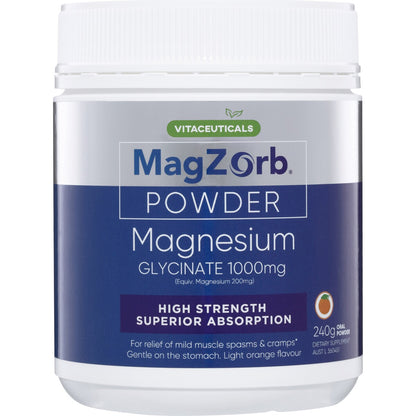 Vitaceuticals Magzorb Magnesium Glycinate 1000mg Powder 240g