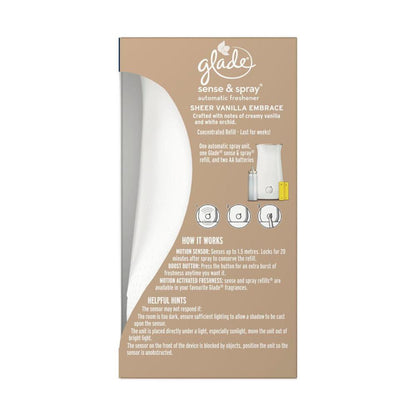 Glade Sense & Spray Automatic Air Freshener Sheer Vanilla Embrace - 1 each
