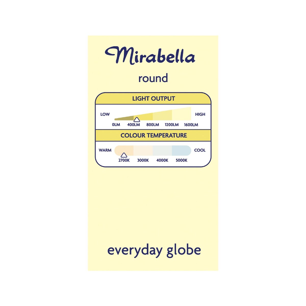 Mirabella LED Round Bayonet Cap 5W 470lm Warm White Light Globe each