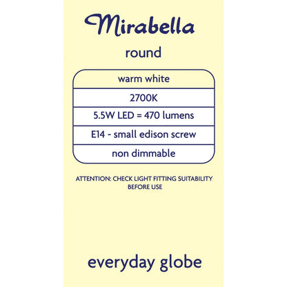 Mirabella LED Small Edison Screw 5W 470lm Warm White Light Globe each