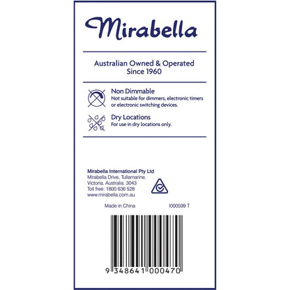 Mirabella 9W LED Gls Cool White Light Globe each