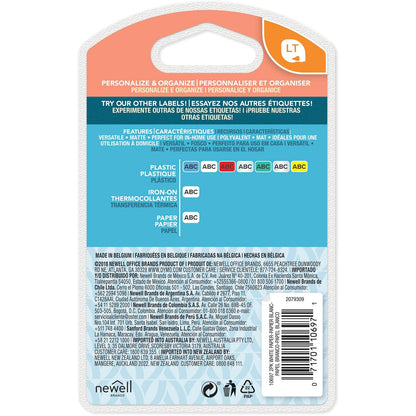 Dymo Letratag Paper Tape 12mm X 4m White 2 Pack