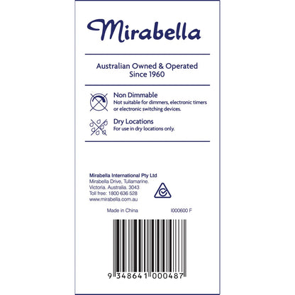 Mirabella LED GLS Edison Screw 9W 806lm Cool White Light Globe each